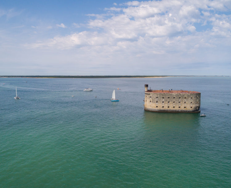 Région, Île d\'Oléron, vue aérienne du Fort Boyard, voiliers